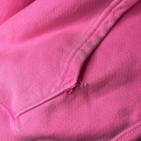 Champion Pink Hoodie Sweatshirt Distressed Size Large - Picture 6 of 7